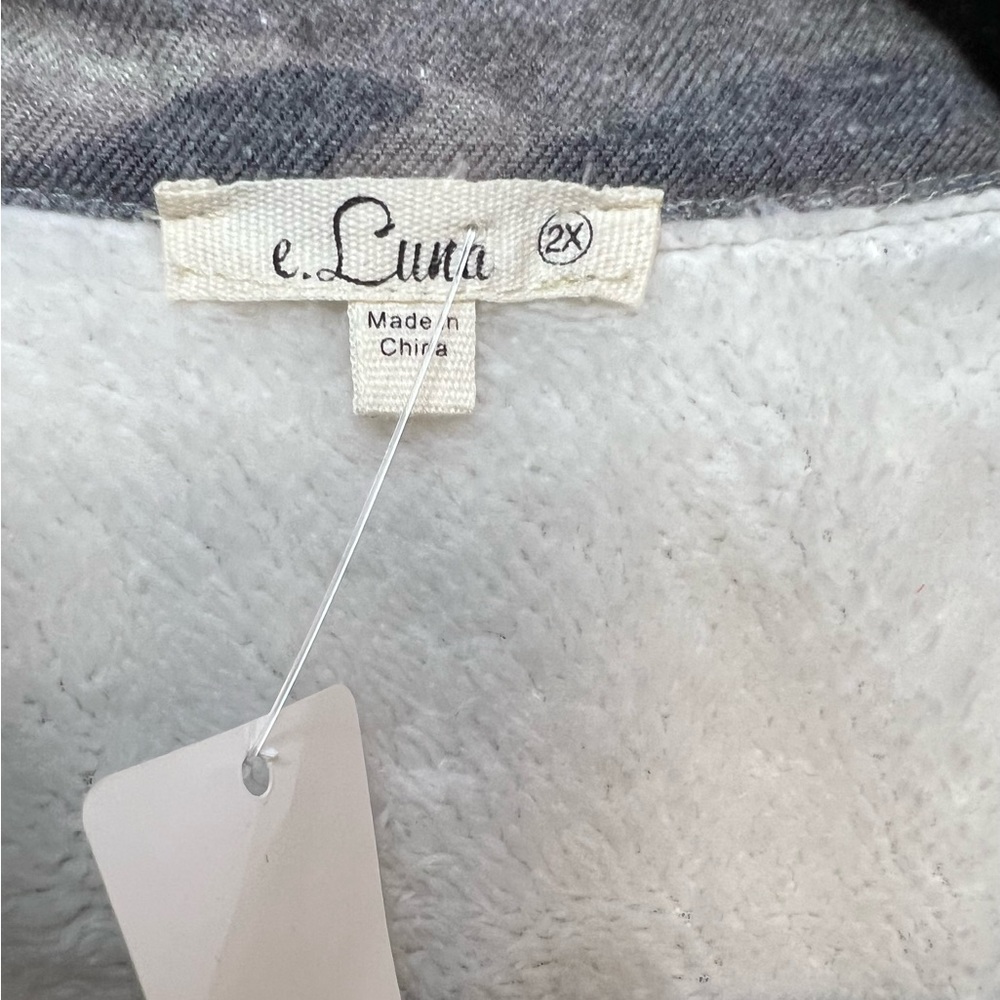 E. Luna Sherpa Lined Flannel Shacket - Picture 2 of 2